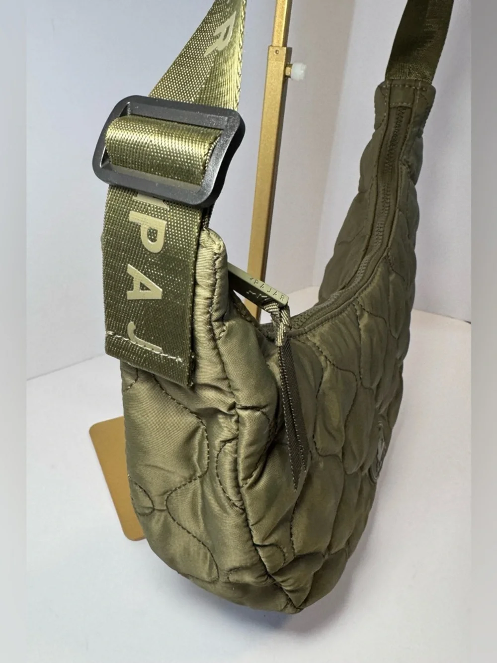 Pajar Asym Quilted Crossbody Forrest green/ orange - Picture 3 of 11